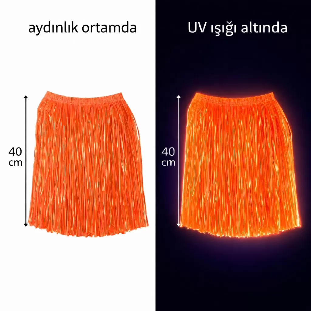 Neon Turuncu Hawaii Parti Eteği 40 cm Şenlik ve Kutlamalar İçin Neon Turuncu Hawaii Parti Eteği 40 cm Şenlik ve Kutlamalar İçin