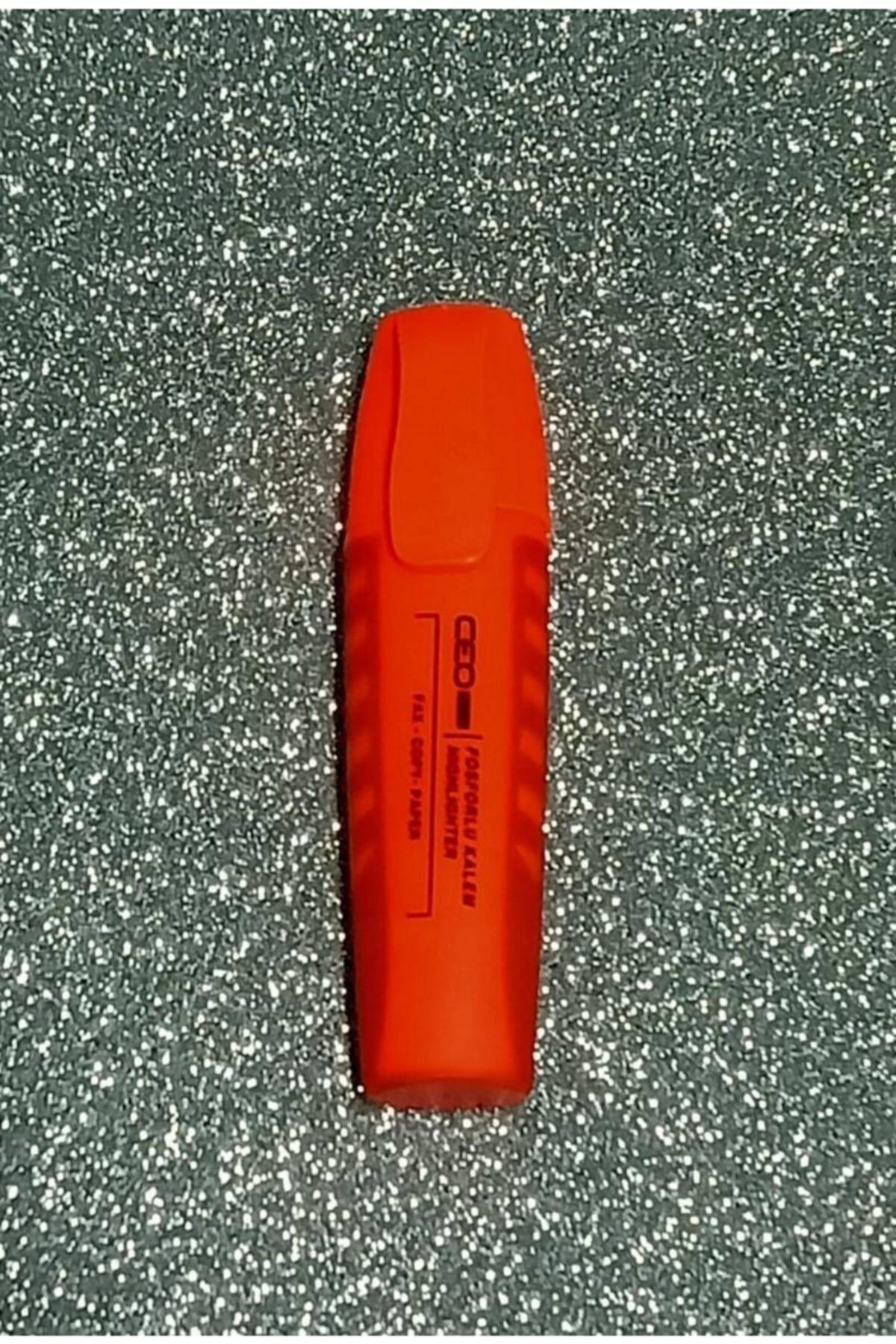 Neon Turuncu Kulplu Fosforlu Kalem