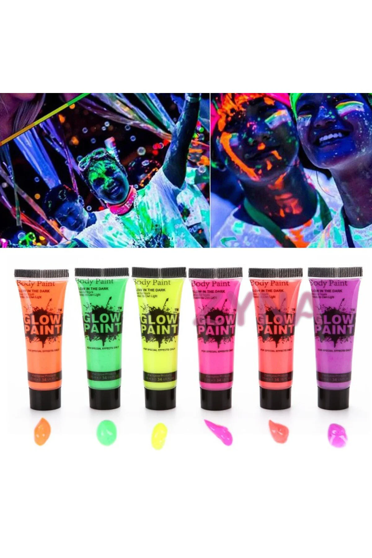Neonlu Glow Parti Yüz Boyası 6 Renk 6 Adet GO50607290290 Neonlu Glow Parti Yüz Boyası 6 Renk 6 Adet GO50607290290