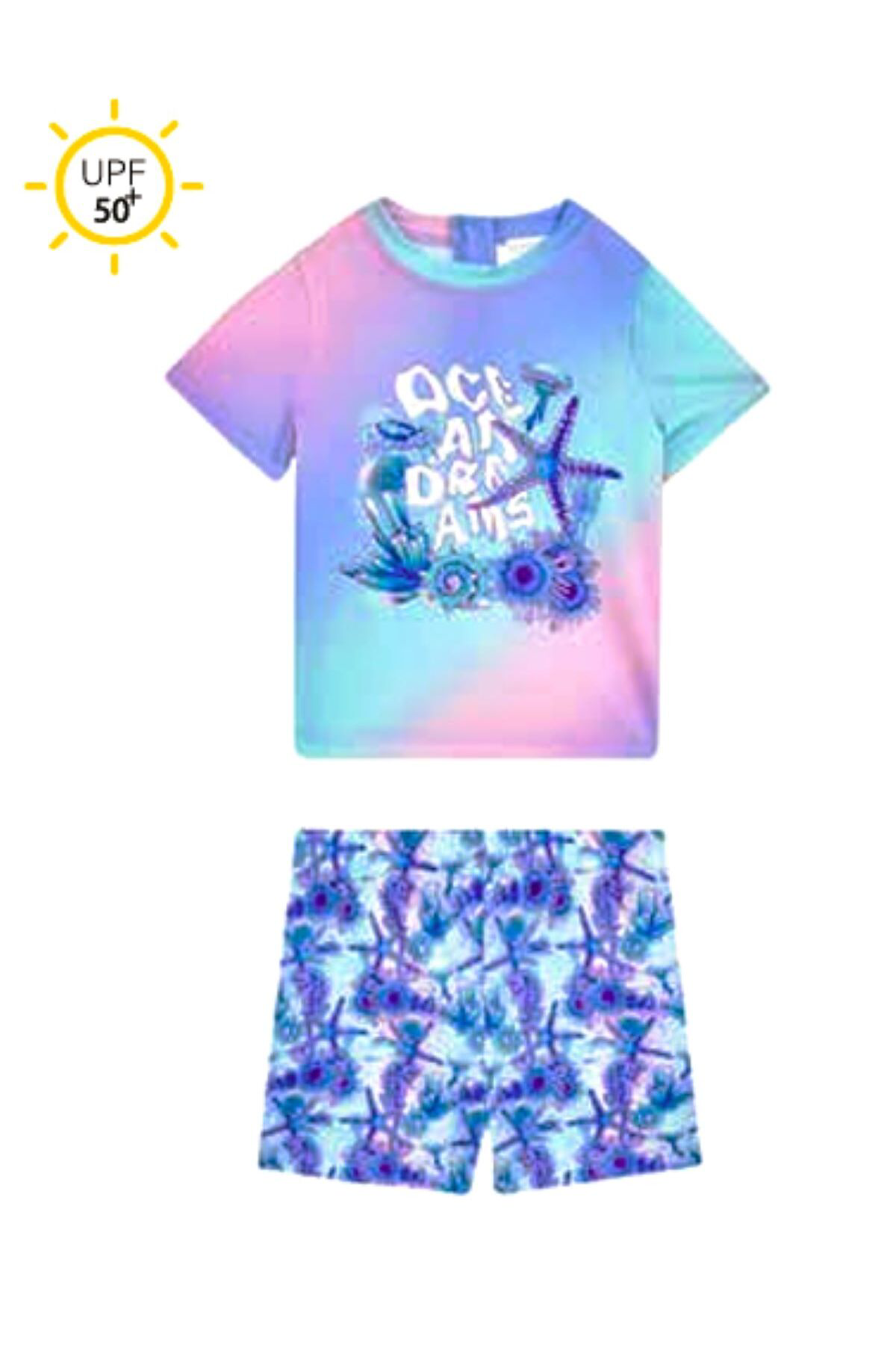 Adasea Neopy Bebek Kısa Kol Şortlu Havuz Mayo Mor