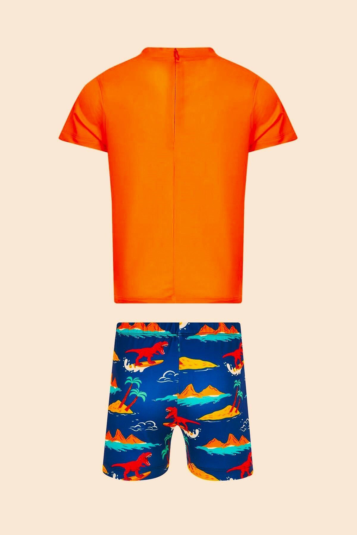 Adasea Neopy Kısa Kol Şortlu Havuz Mayo Turuncu