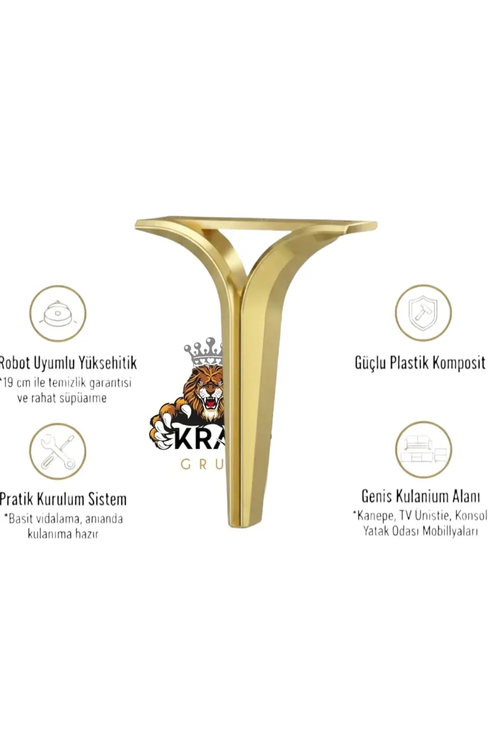 NERGİS 19 CM Gold Koltuk Yatak Odası Tv Ünitesi Konsol ve Ofis Mo