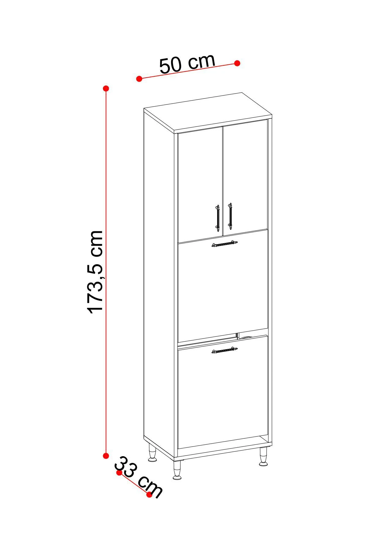 Nergiz Beyaz ve Renkli Kirli Çamaşır Sepetli Çok Amaçlı Banyo Dol