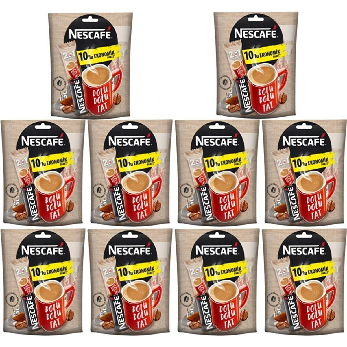 Nescafe 2 Si 1 Arada 10 'lu  x 10 Paket