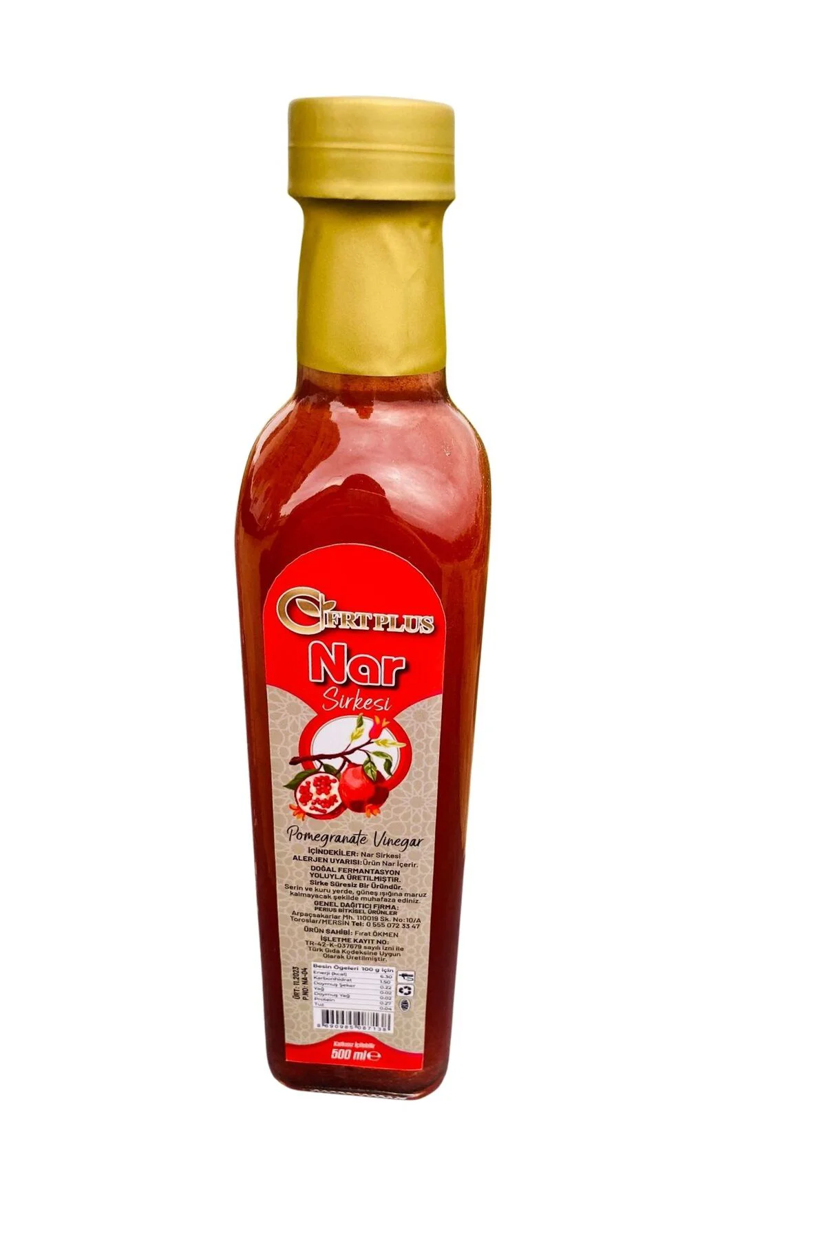 Neşe Natural Doğal Nar Sirkesi 500 ml Cam Şise