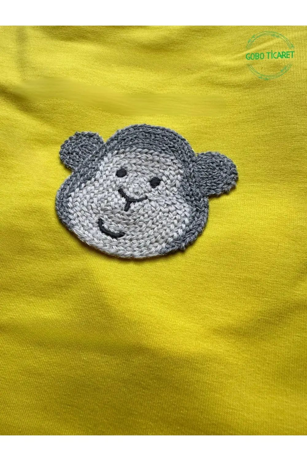 Neşeli Maymun Aksesuarlı Fosforlu Sarı Kedi Köpek Kıyafeti Elbise