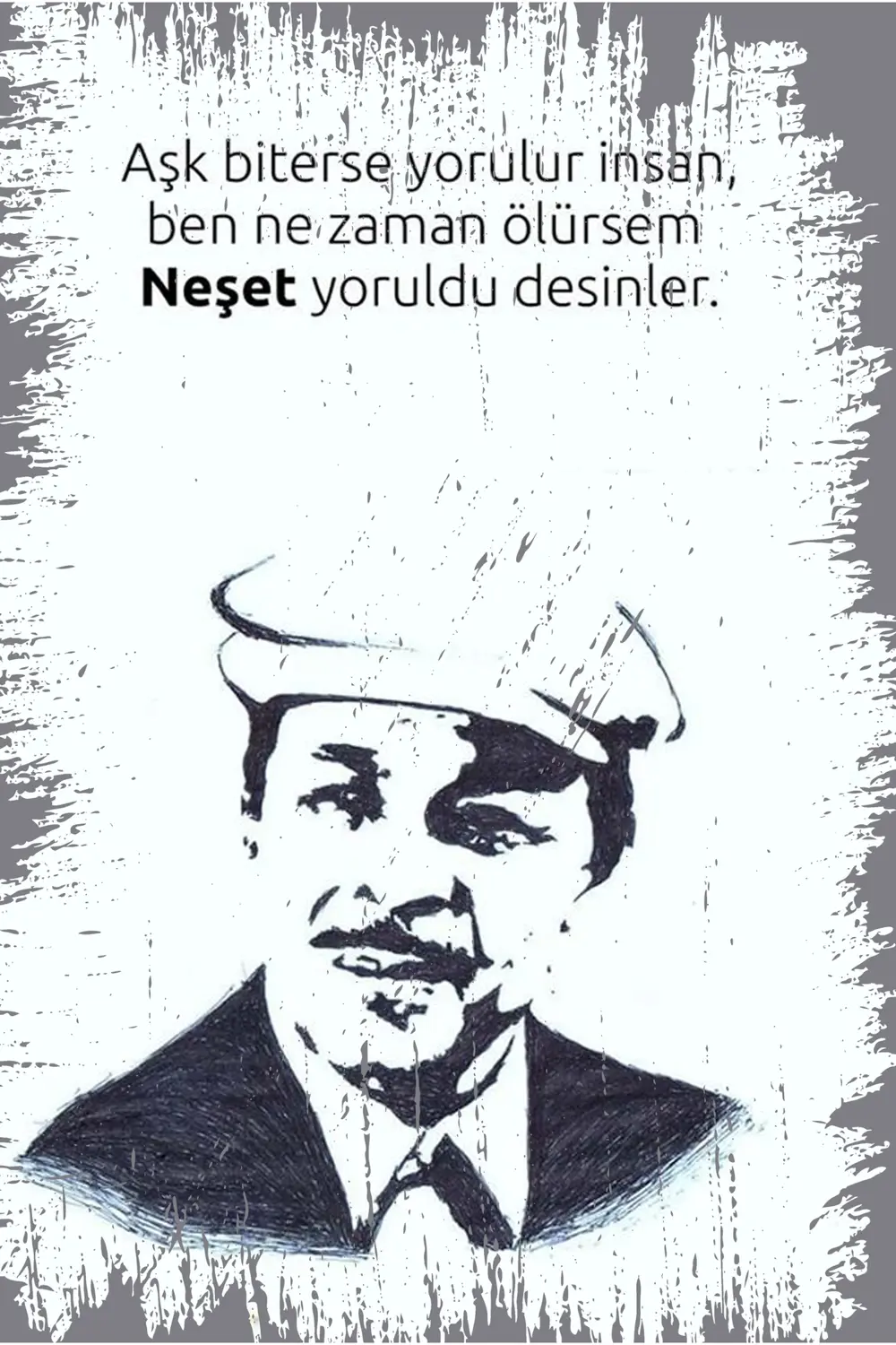 Neşet Ertaş Tasarımlı Ahşap Poster