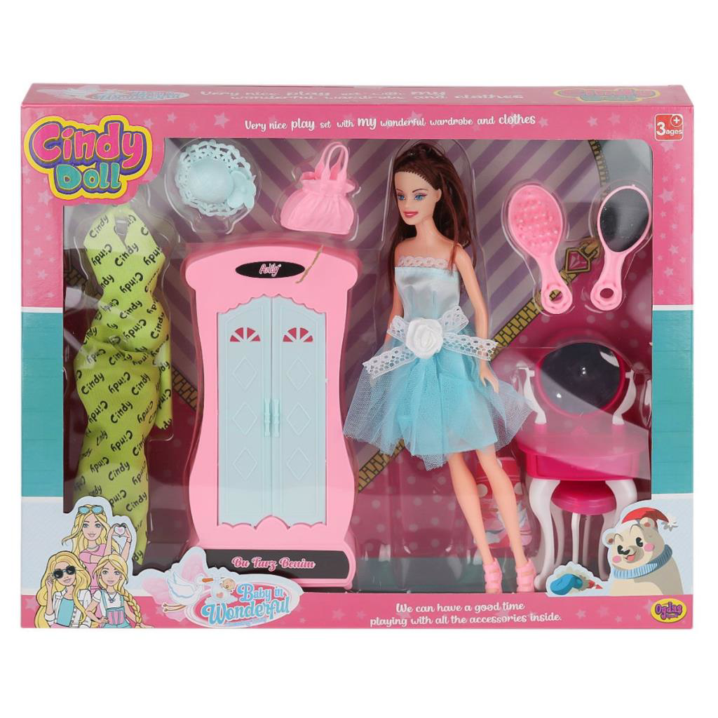 Nessiworld 02453 Cindy Doll Dolaplı Makyaj Masalı Bebek -Oydaş Oy