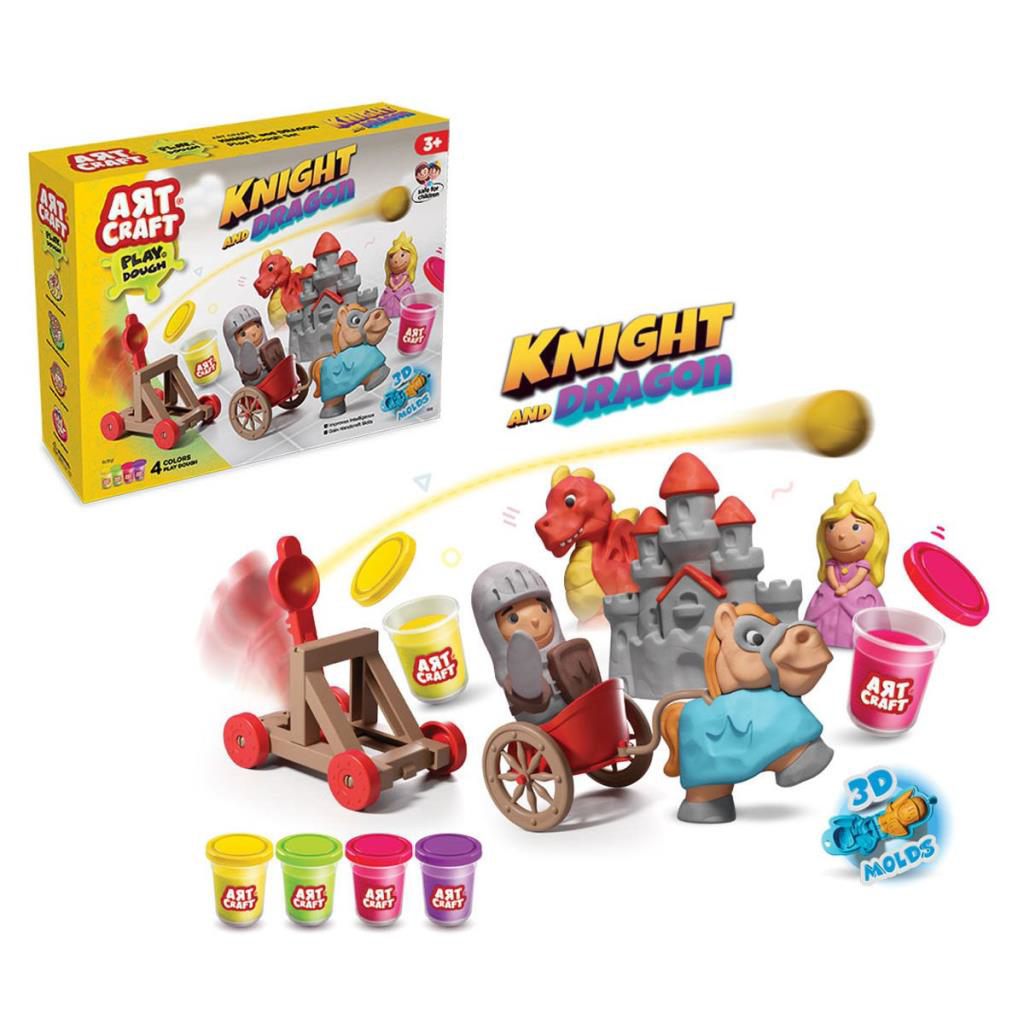 Nessiworld 03848 Şövalye ve Ejderha Oyun Hamuru Seti 280 gr -Dede
