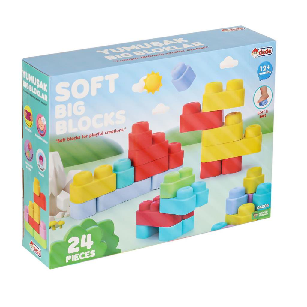 Nessiworld 04006 Yumuşak Big Bloklar 24 Parça -Dede Nessiworld 04006 Yumuşak Big Bloklar 24 Parça -Dede