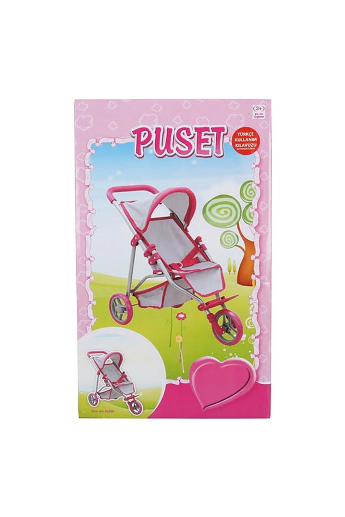 NessiWorld 3 Tekerlekli Pembe Gri Puset