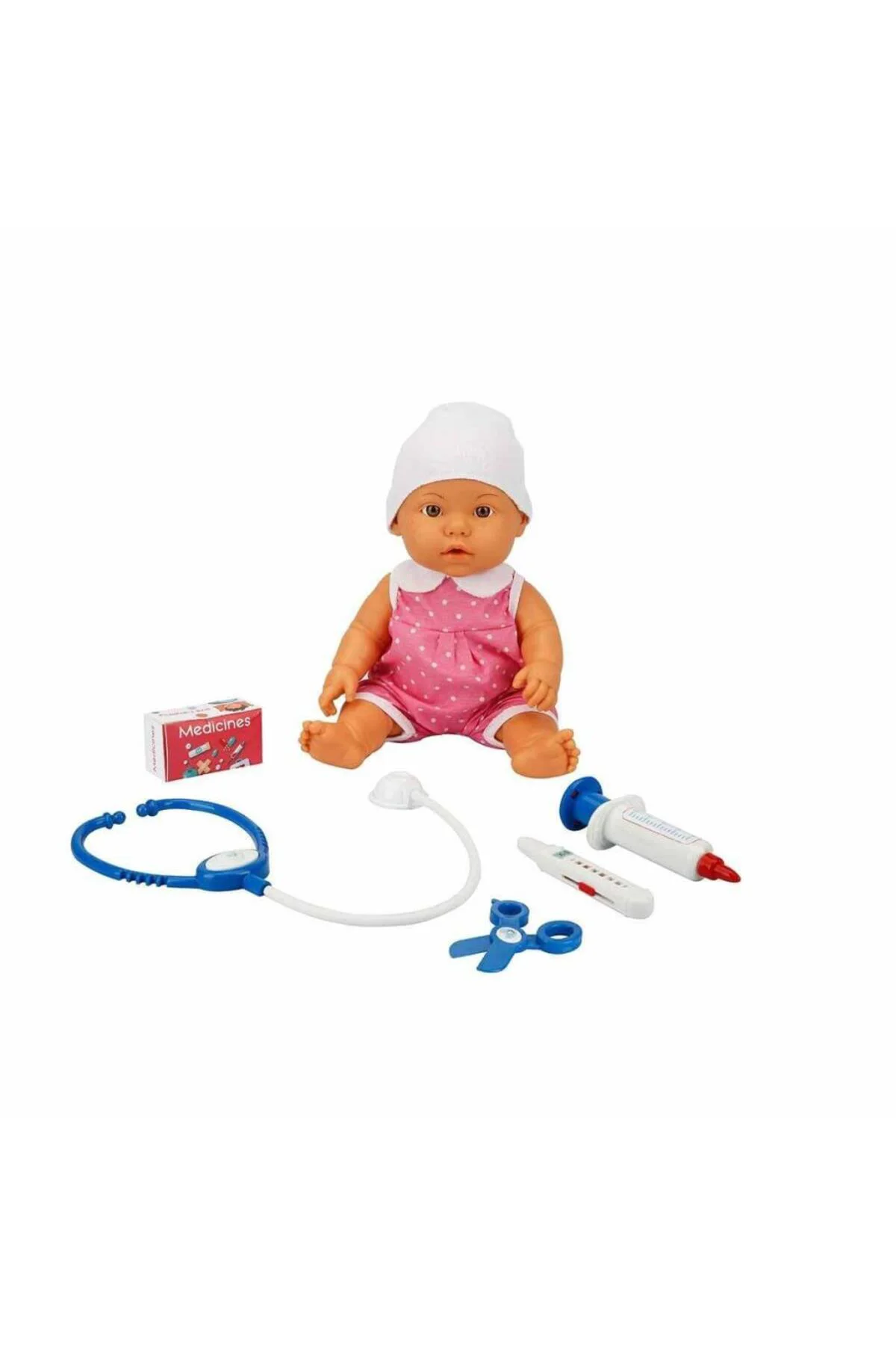 Nessiworld 30111 Bebelou Doktor Zamanı Sesli Bebek Seti 35 cm -Su