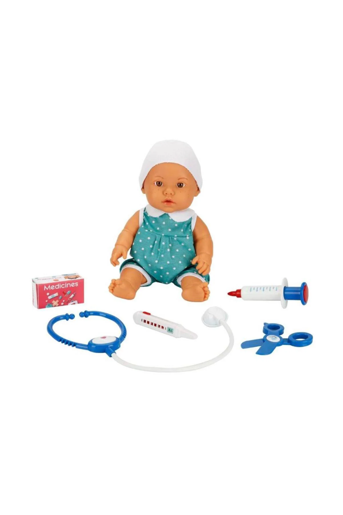 Nessiworld 30111 Bebelou Doktor Zamanı Sesli Bebek Seti 35 cm -Su