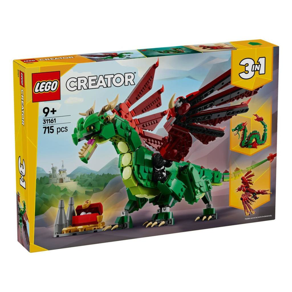 Nessiworld 31161 Lego Creator 3in1 - Orta Çağ Ejderhası 715 parça Nessiworld 31161 Lego Creator 3in1 - Orta Çağ Ejderhası 715 parça