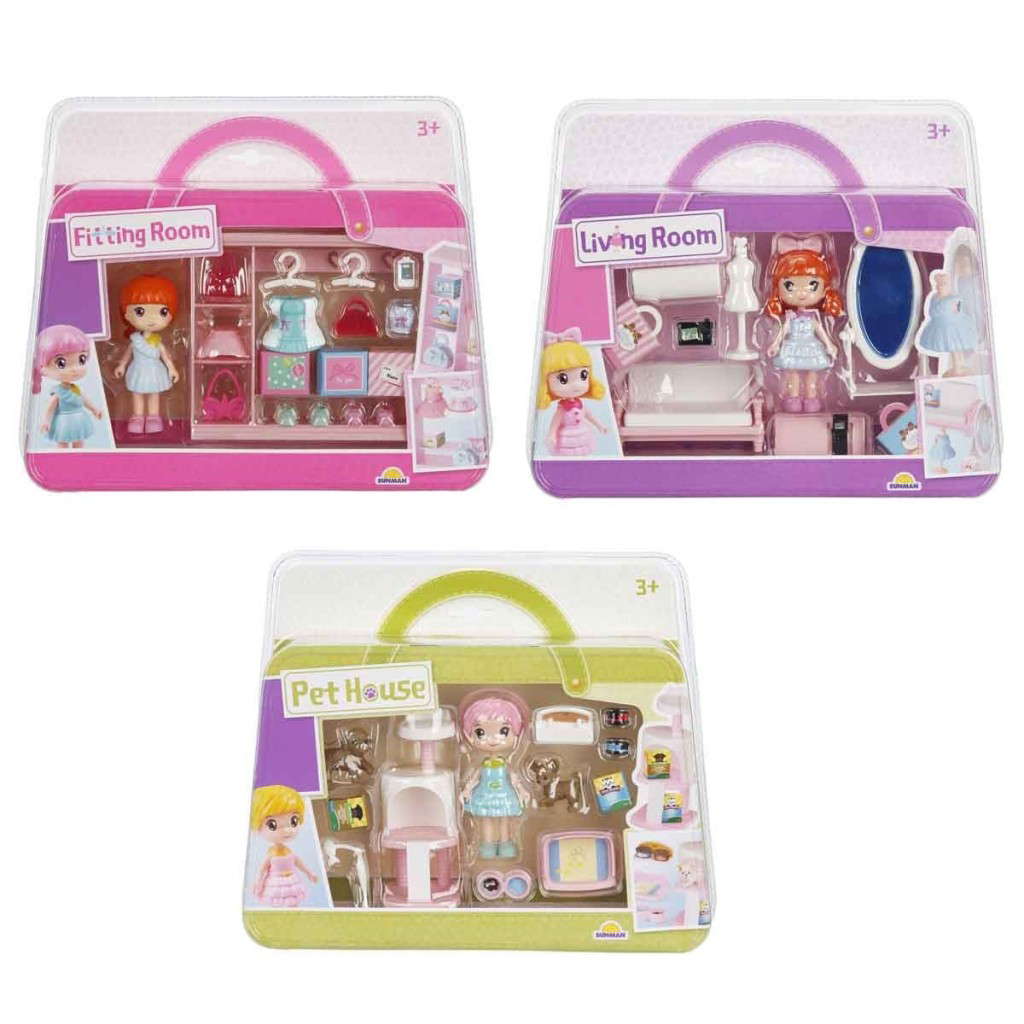 Nessiworld 4364 SUN-YFN- Bebek ve Odası Oyun Seti 3 asorti