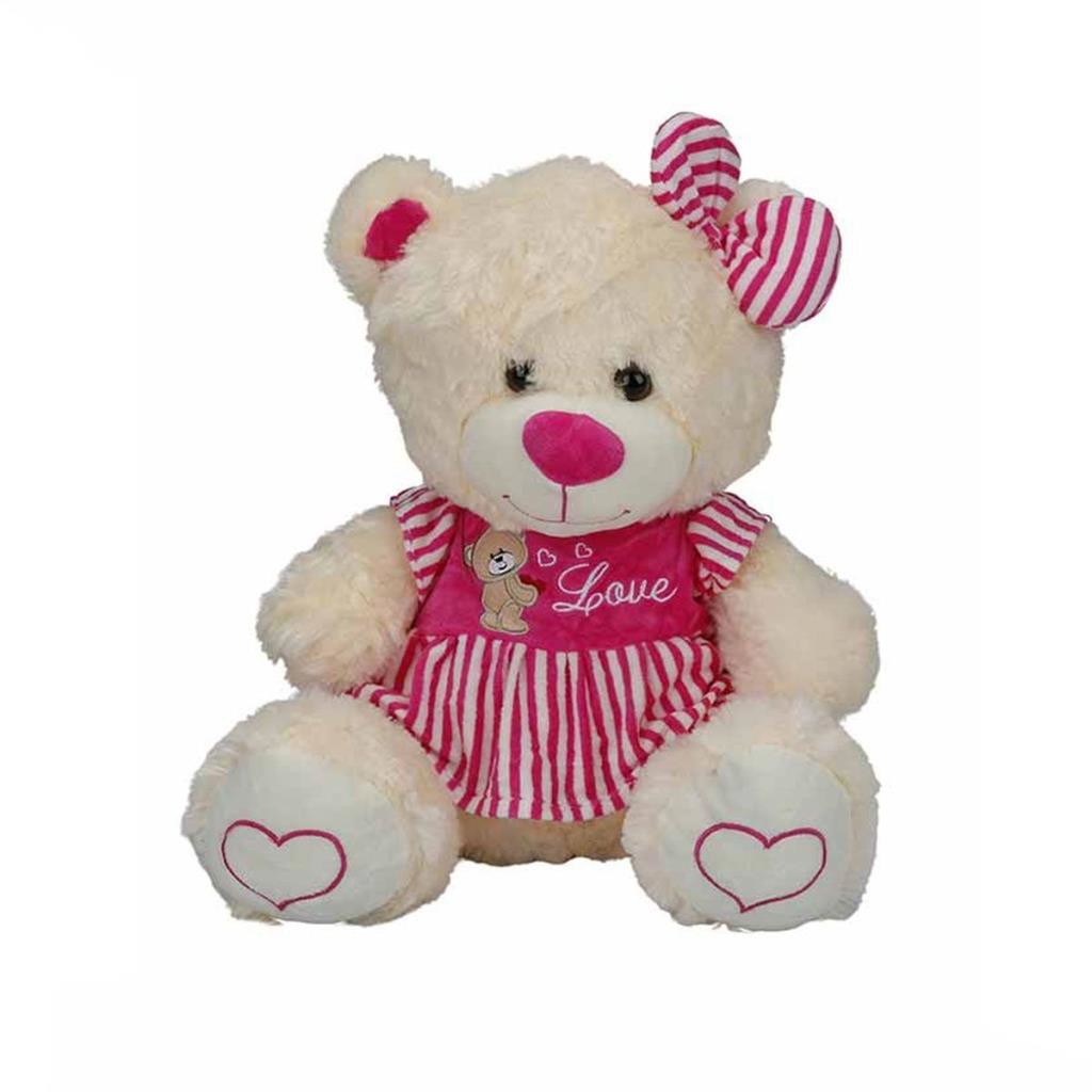 Nessiworld 8334 Oturan Çizgili Elbiseli Peluş Ayı 40 cm -Sunman Nessiworld 8334 Oturan Çizgili Elbiseli Peluş Ayı 40 cm -Sunman