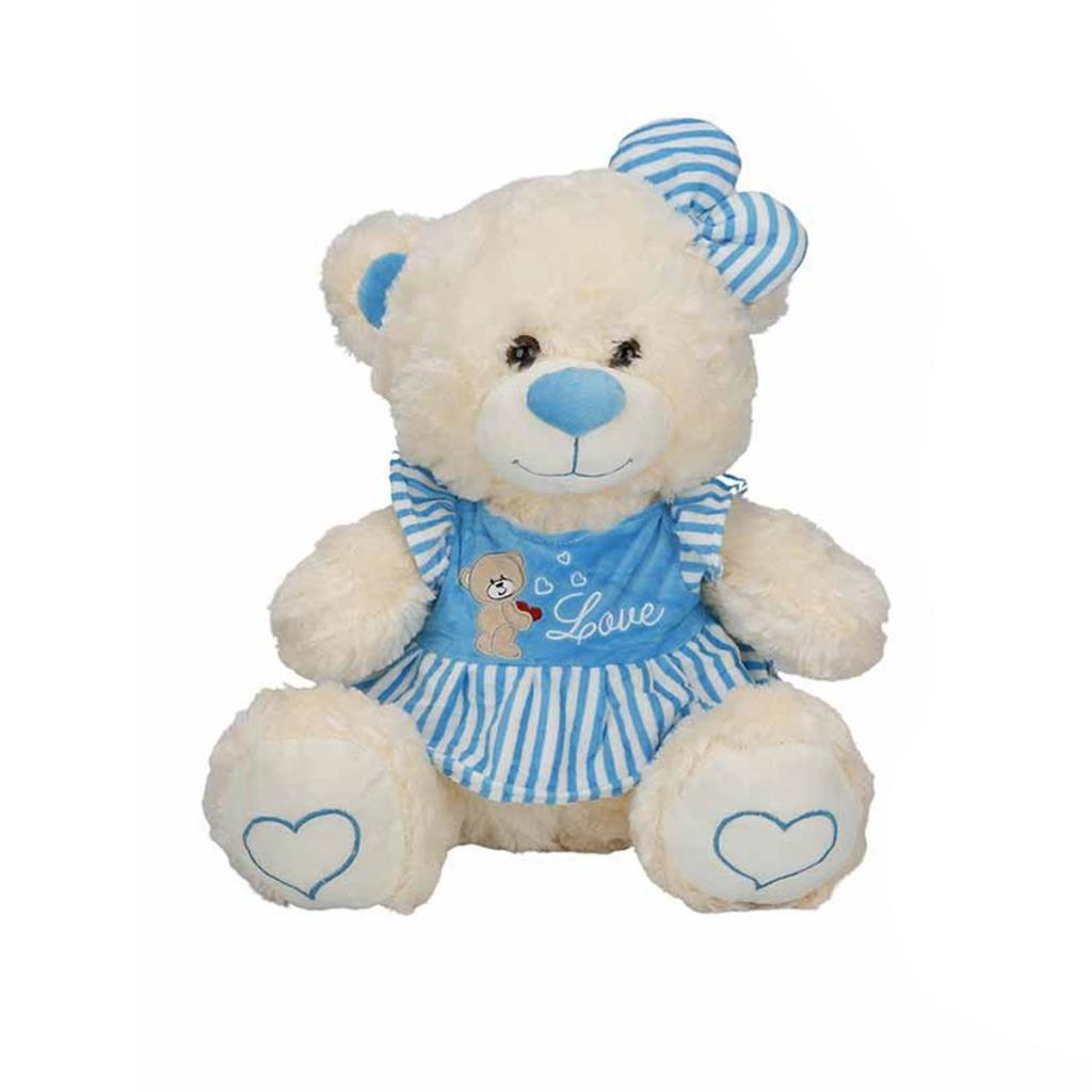 Nessiworld 8334 Oturan Çizgili Elbiseli Peluş Ayı 40 cm -Sunman Nessiworld 8334 Oturan Çizgili Elbiseli Peluş Ayı 40 cm -Sunman