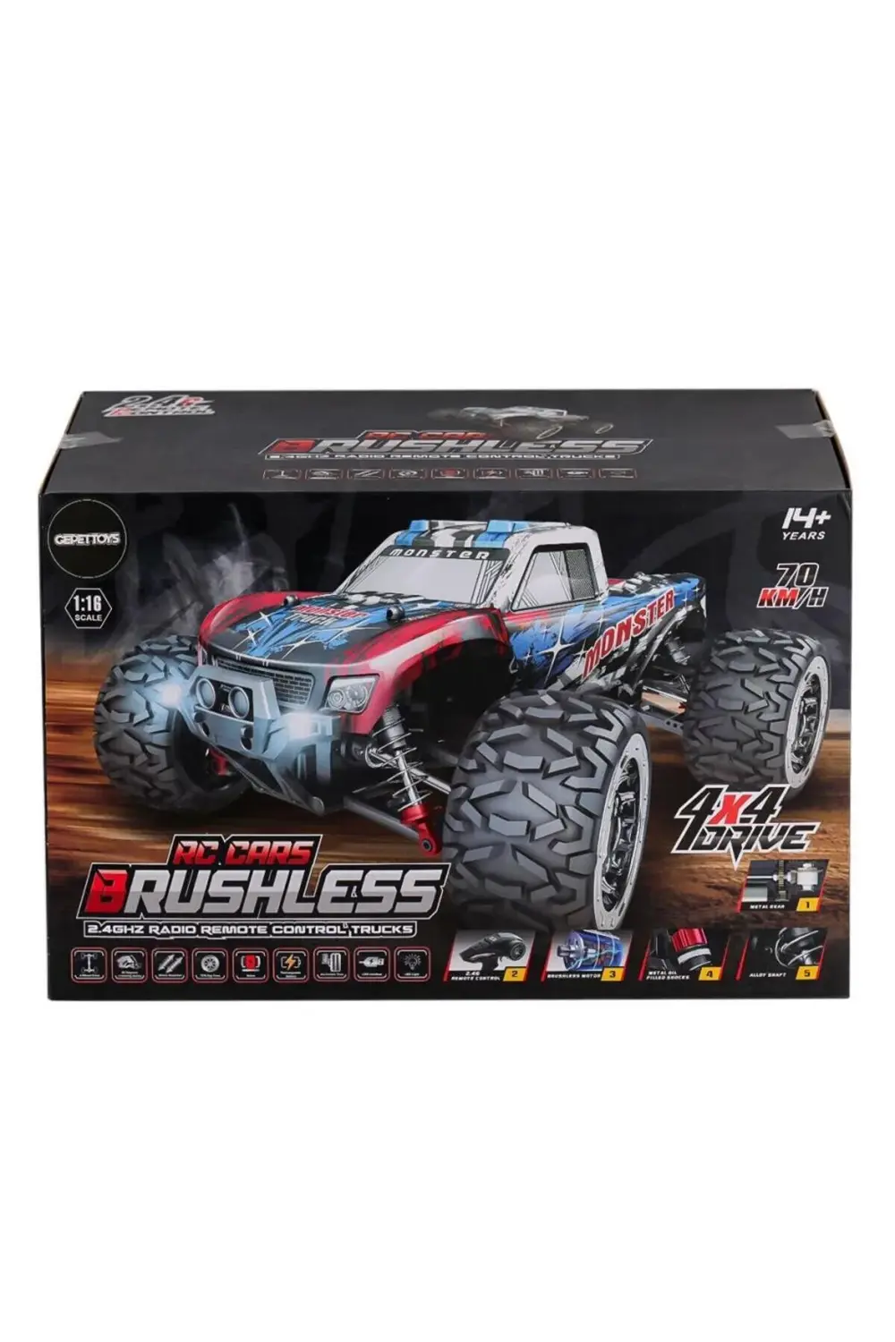 Nessiworld 866-1602 Kumandalı 1:16 70 km/h Brusless Araba 4x4