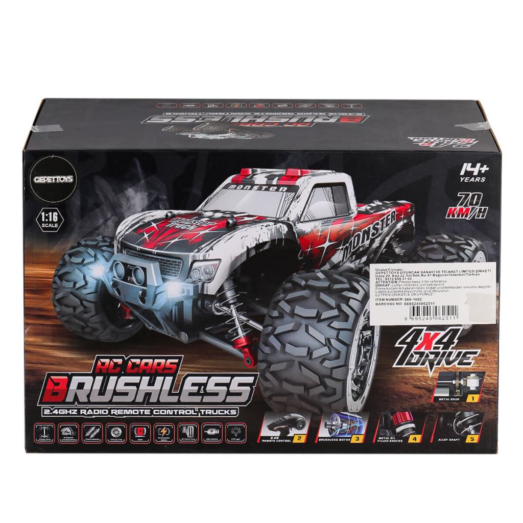 Nessiworld 866-1602 Kumandalı 1:16 70 km/h Brusless Araba 4x4 Nessiworld 866-1602 Kumandalı 1:16 70 km/h Brusless Araba 4x4