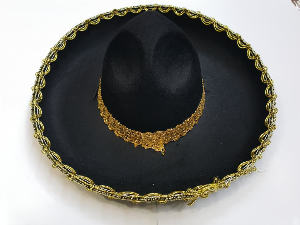 Nessiworld Altın Renk Şeritli Meksika Mariachi Latin Şapkası 55 c Nessiworld Altın Renk Şeritli Meksika Mariachi Latin Şapkası 55 c