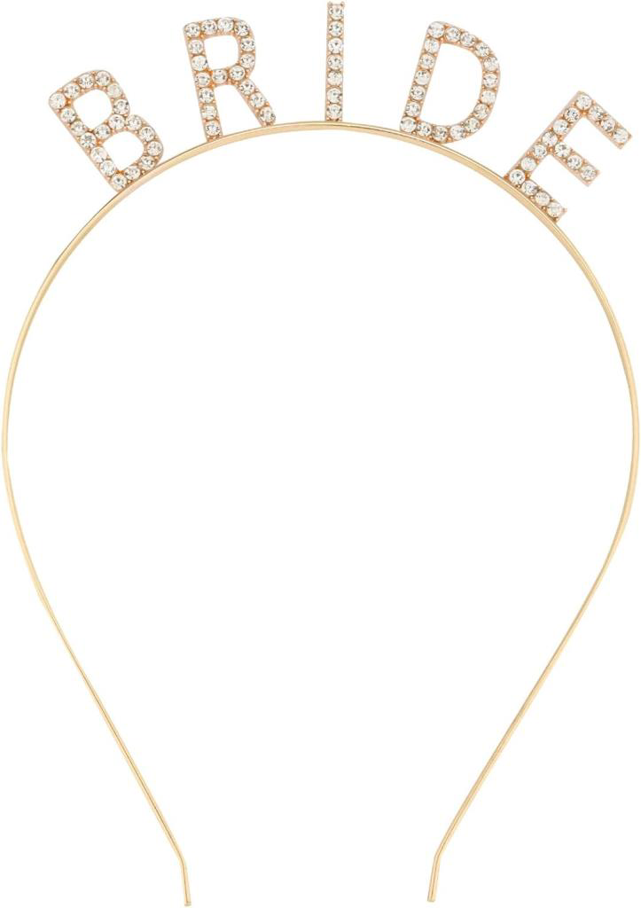 Nessiworld Altın Gold Renk Bekarlığa Veda Kristal Taş Bride Tacı 