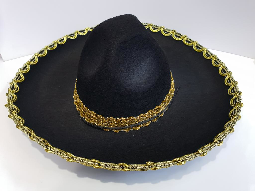Nessiworld Altın Renk Şeritli Meksika Mariachi Latin Şapkası 55 c Nessiworld Altın Renk Şeritli Meksika Mariachi Latin Şapkası 55 c
