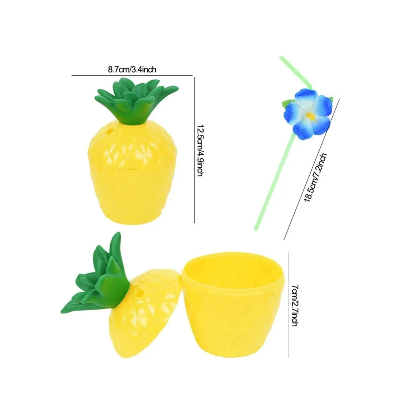 Nessiworld Ananas Hawaii Luau Aloha Pipetli İçecek Kabı Bardak 10 Nessiworld Ananas Hawaii Luau Aloha Pipetli İçecek Kabı Bardak 10