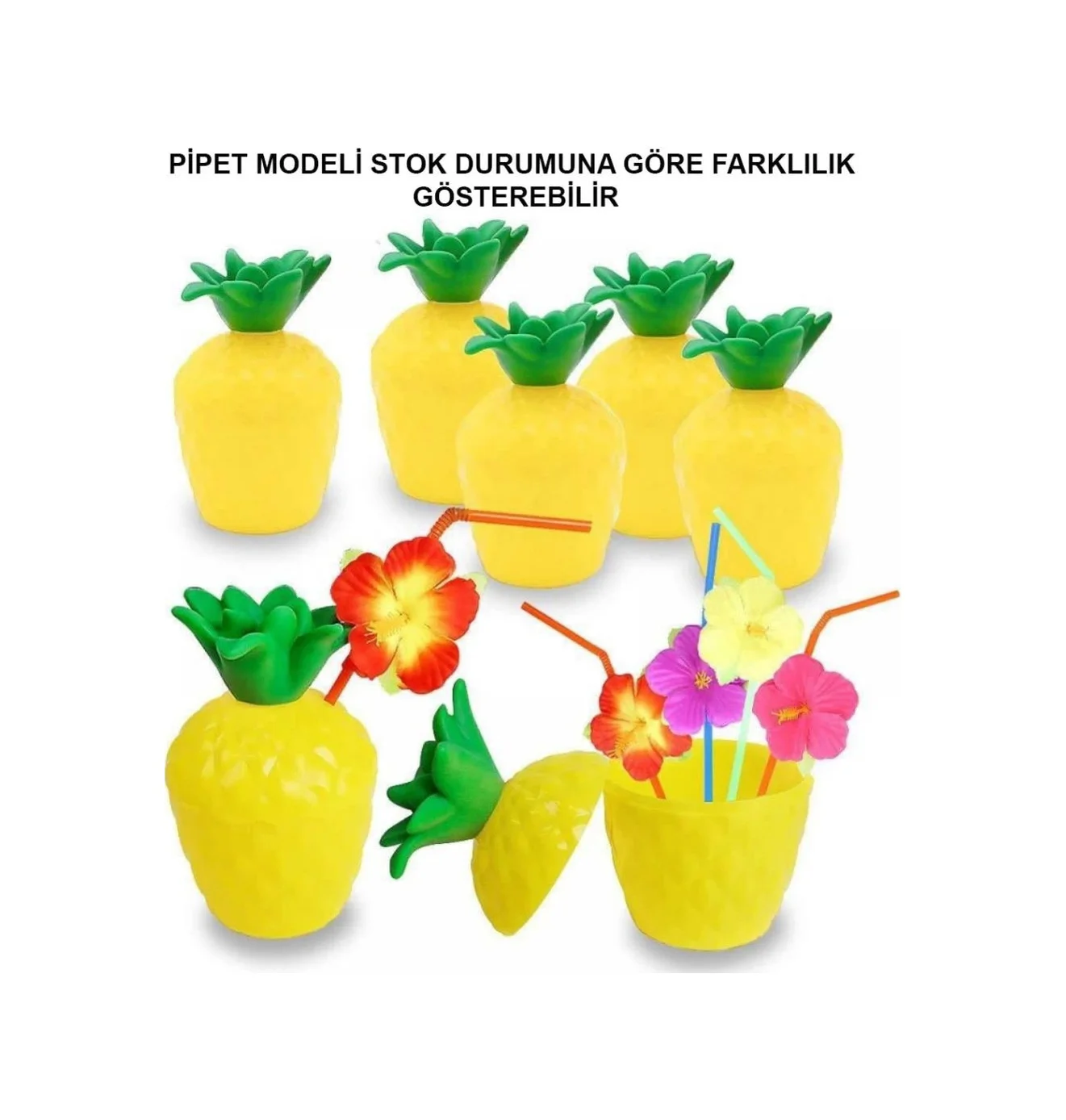 Nessiworld Ananas Hawaii Luau Aloha Pipetli İçecek Kabı Bardak 10 Nessiworld Ananas Hawaii Luau Aloha Pipetli İçecek Kabı Bardak 10