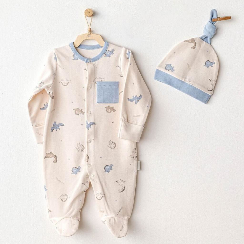 Nessiworld Andywawa AC25919 Romper Hat Set Dino Bebek Tulum Takım Nessiworld Andywawa AC25919 Romper Hat Set Dino Bebek Tulum Takım
