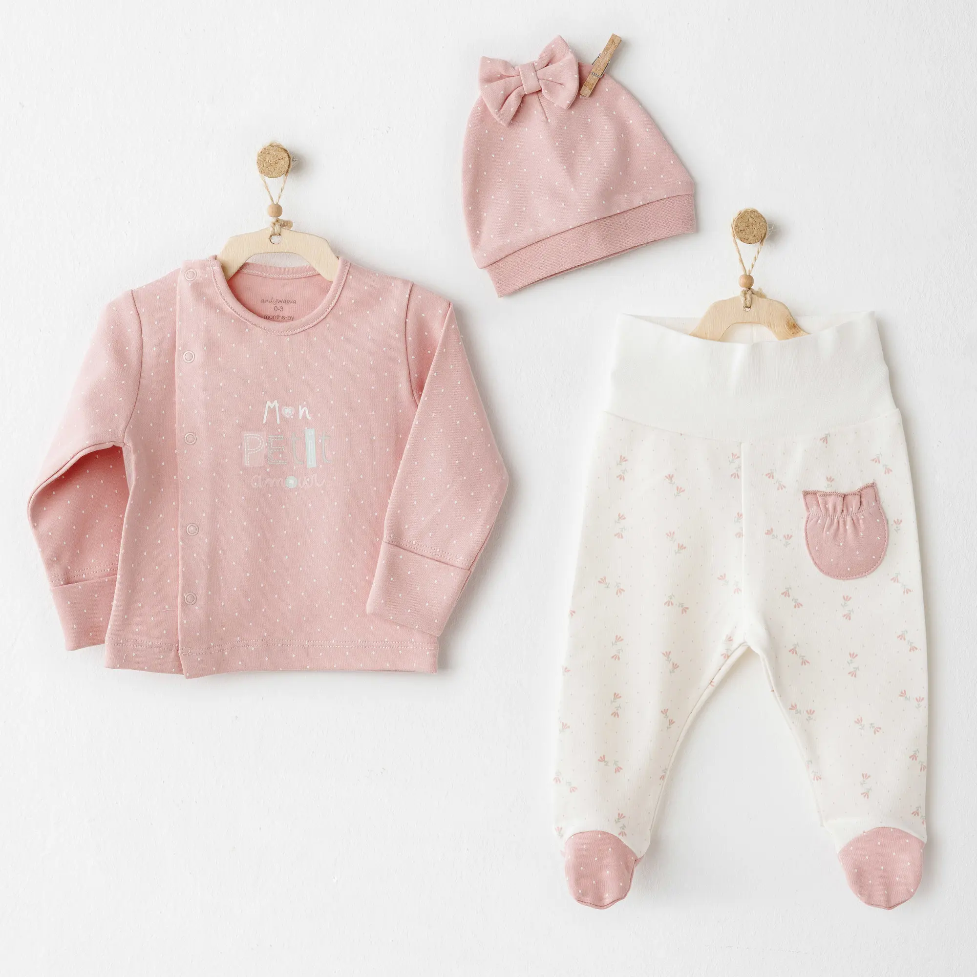 Nessiworld Andywawa AC26086 Mon Petit Amour 3'lü Zıbın Takım Pink Nessiworld Andywawa AC26086 Mon Petit Amour 3'lü Zıbın Takım Pink