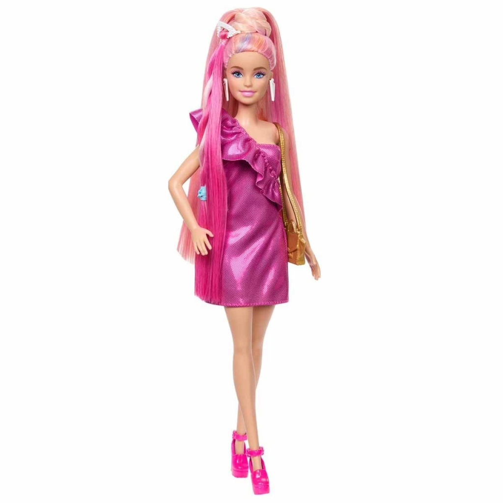 Nessiworld Barbie Upuzun Muhteşem Saçlı Bebekler Pembe Saçlı Bebe