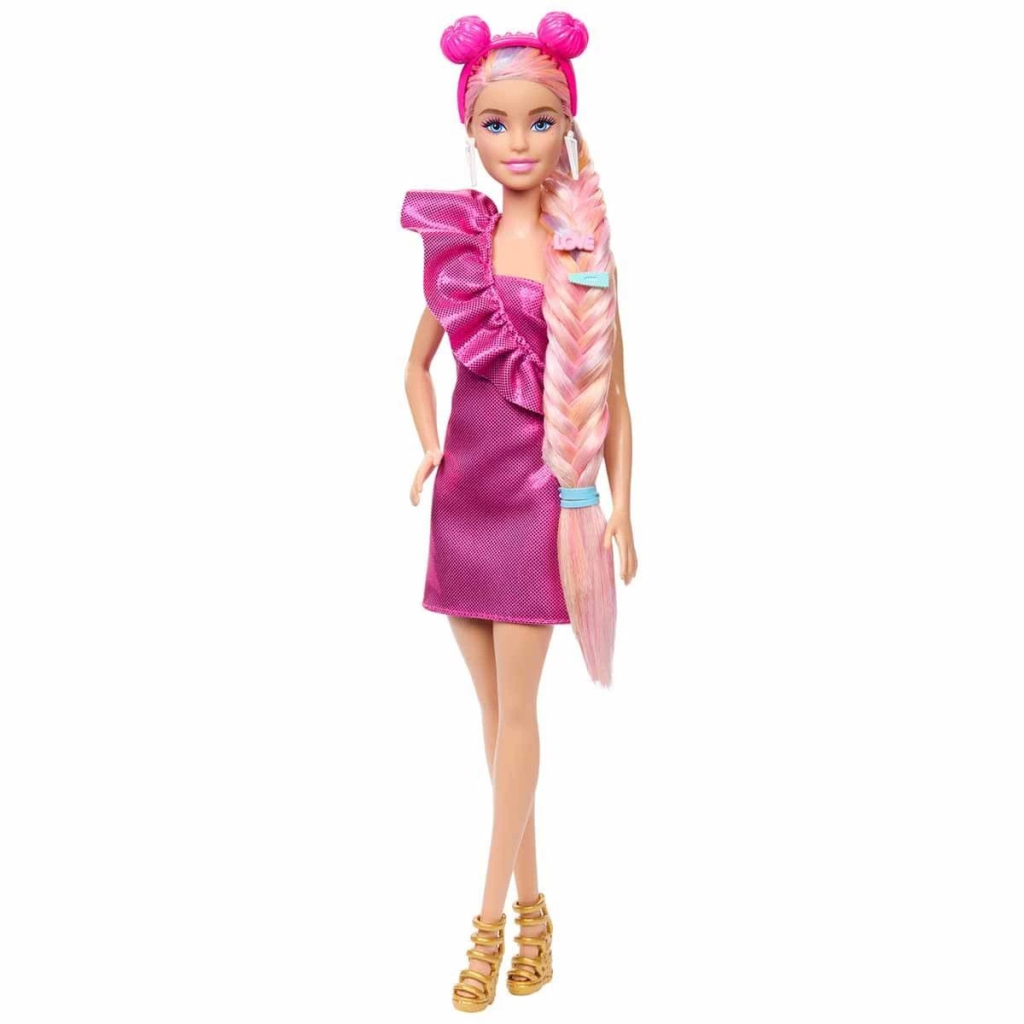 Nessiworld Barbie Upuzun Muhteşem Saçlı Bebekler Pembe Saçlı Bebe