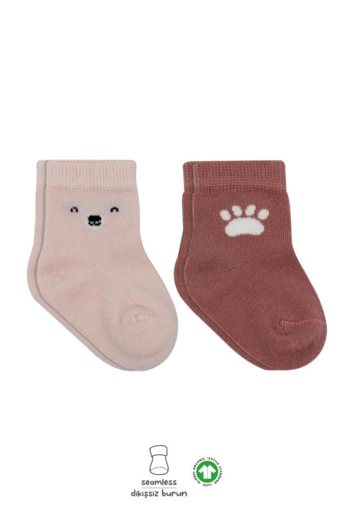 NessiWorld Bear Penye Soket Çorap 2'Li BS10116 Pembe(ADET FİYATIDIR)