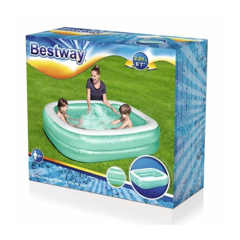 Nessiworld Bestway Büyük Dikdörtgen Aile Havuzu 201x150x51cm Nessiworld Bestway Büyük Dikdörtgen Aile Havuzu 201x150x51cm
