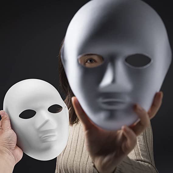 Nessiworld Beyaz Renk Boyanabilir Anonim Tam Yüz Cosplay Maske 24