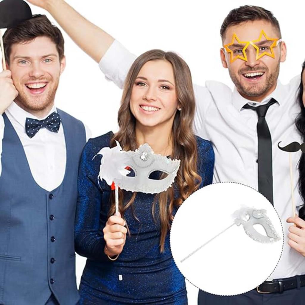 Nessiworld Beyaz Işıltılı Tutmalı Fotoğraf Çekimi Maskesi 18x29 c Nessiworld Beyaz Işıltılı Tutmalı Fotoğraf Çekimi Maskesi 18x29 c