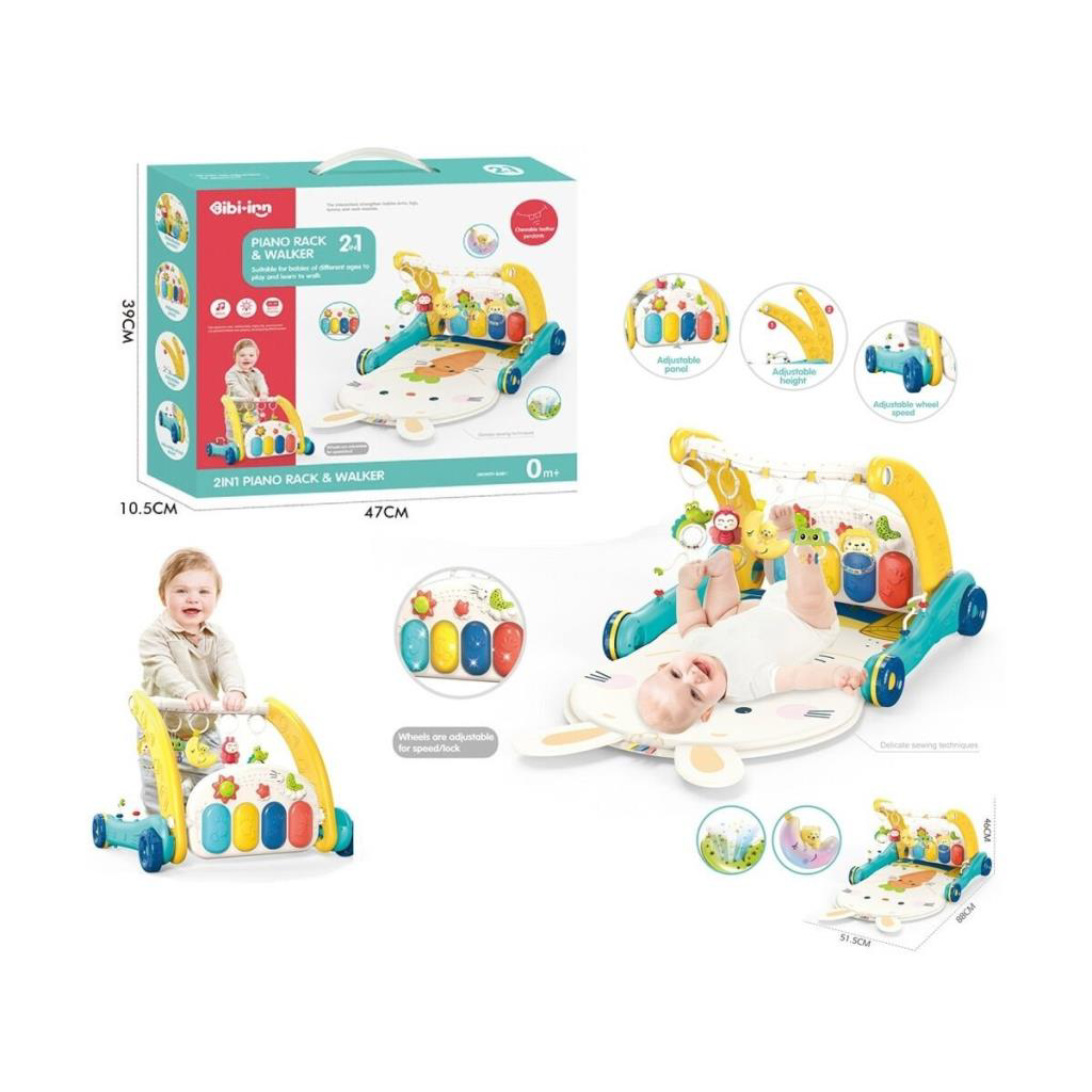 Nessiworld BIB6015 -Vardem Piyanolu 2 in 1 Bebek Yürüteci ve Tavş