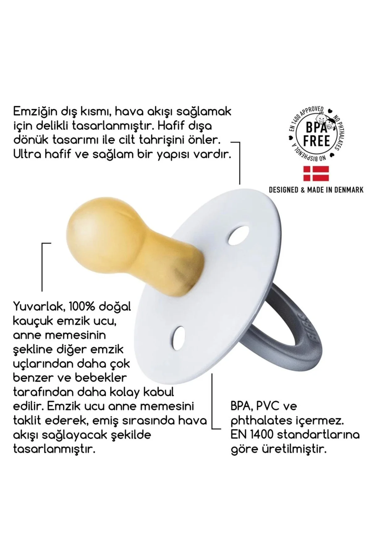 Nessiworld Bibs Colour Kauçuk Emzik 0-6 Ay Cloud Glow