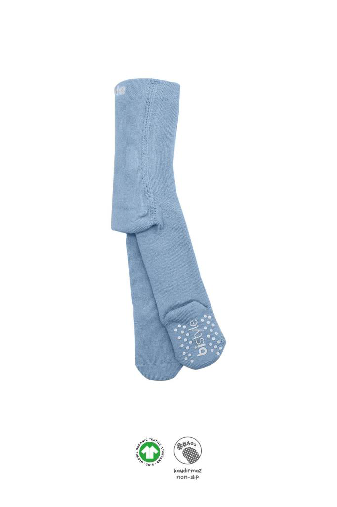 Nessiworld Bistyle Tekli Kaymaz Basic Külotlu Çorap BS50501B Mavi