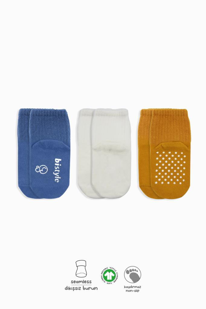 Nessiworld Bistyle Basic Kaymaz Penye Soket Çorap 3'Lü BS10107 İn