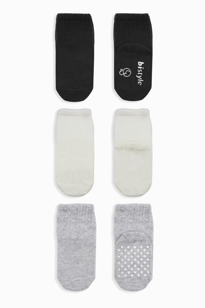 Nessiworld Bistyle Basic Kaymaz Penye Soket Çorap 3'Lü BS10106 Si Nessiworld Bistyle Basic Kaymaz Penye Soket Çorap 3'Lü BS10106 Si