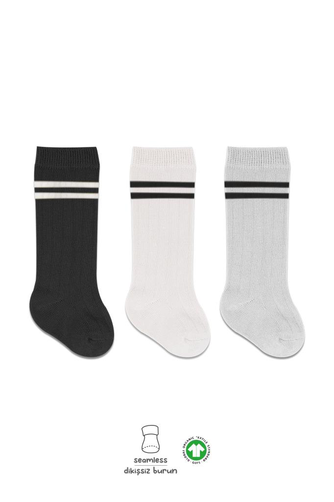 Nessiworld Bistyle Derby Dizaltı Çorap 3'Lü BS40101 Siyah Ekru Gr Nessiworld Bistyle Derby Dizaltı Çorap 3'Lü BS40101 Siyah Ekru Gr