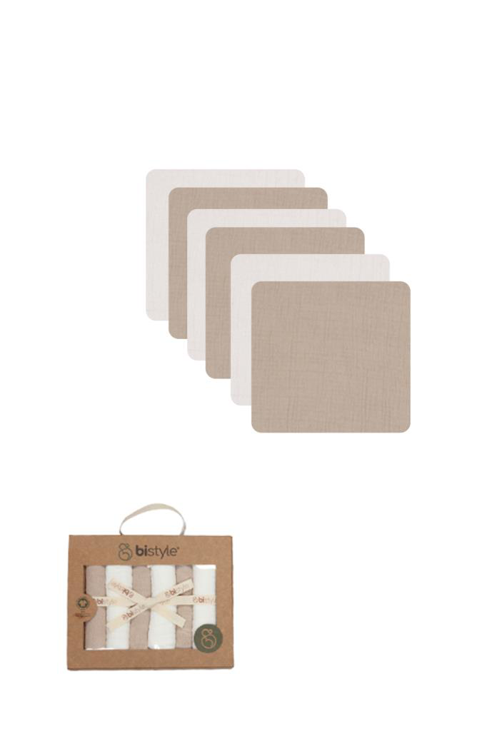 Nessiworld Bistyle 6'lı Müslin Mendil 20x20 cm 90106 Ekru Bej Nessiworld Bistyle 6'lı Müslin Mendil 20x20 cm 90106 Ekru Bej
