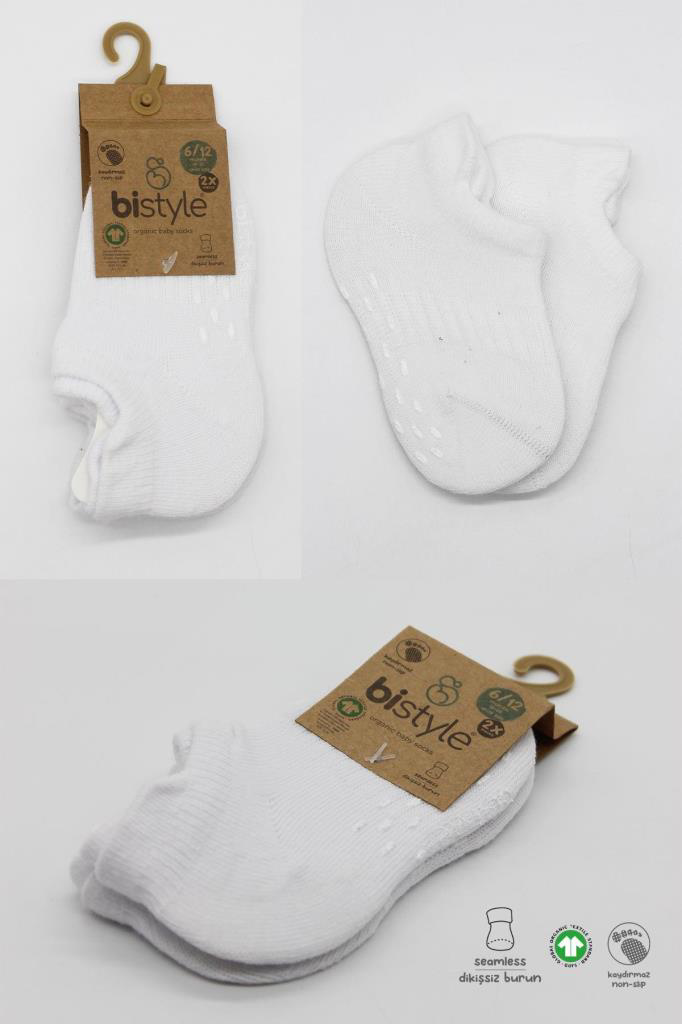 Nessiworld Bistyle 2'Li Sneakers Kaymaz Basic Penye Çorap BS20103