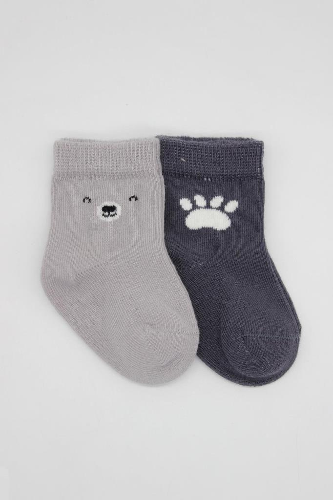 Nessiworld Bistyle Bear Penye Soket Çorap 2'Li BS10116 Gri