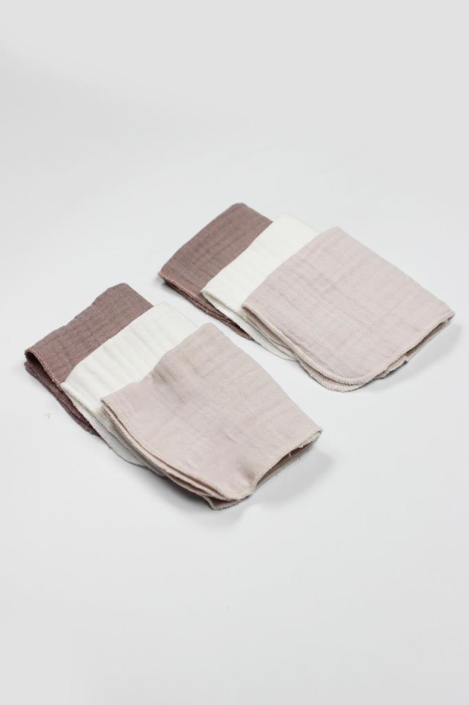 Nessiworld Bistyle 6'lı Müslin Mendil 20x20 cm 90106 Taş Ekru Ant