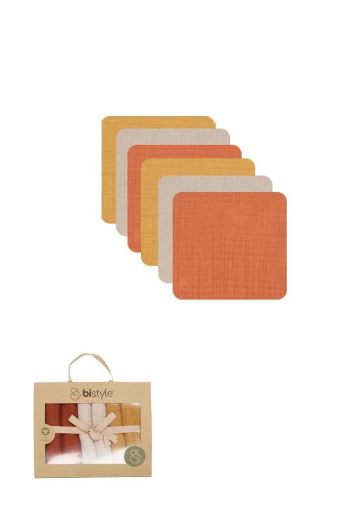 Nessiworld Bistyle 6'lı Müslin Mendil 20x20 cm 90106 Kiremit Bej 