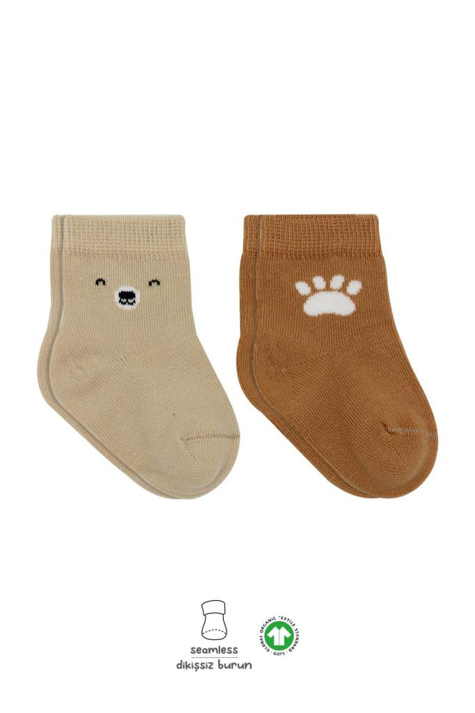 Nessiworld Bistyle Bear Penye Soket Çorap 2'Li BS10116 Bej Nessiworld Bistyle Bear Penye Soket Çorap 2'Li BS10116 Bej
