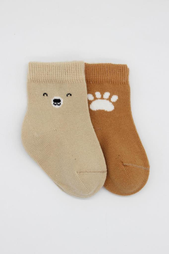 Nessiworld Bistyle Bear Penye Soket Çorap 2'Li BS10116 Bej Nessiworld Bistyle Bear Penye Soket Çorap 2'Li BS10116 Bej