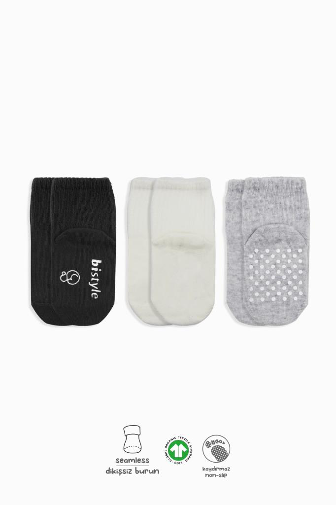 Nessiworld Bistyle Basic Kaymaz Penye Soket Çorap 3'Lü BS10106 Si Nessiworld Bistyle Basic Kaymaz Penye Soket Çorap 3'Lü BS10106 Si